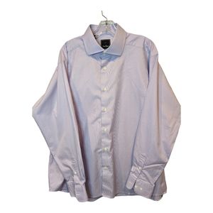 David Donahue purple long sleeve button up shirt.  Men's size 17.5, 34/35